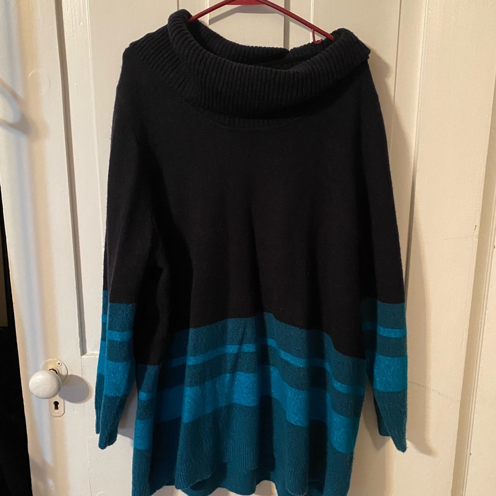 Lane Bryant Dark navy blue/Teal cowl neck sweater size 18/20